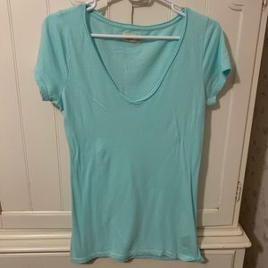 Hollister Aqua Scoop Neck Tee